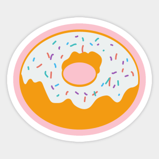 White Frosting Vanilla Donut With Sprinkles Sticker